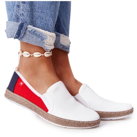 Dame Espadrilles Big Star HH276009 Hvid og rød marine blå