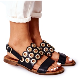 Lewski Shoes Læder Openwork Sandaler Lewski Sko 3042 Sort