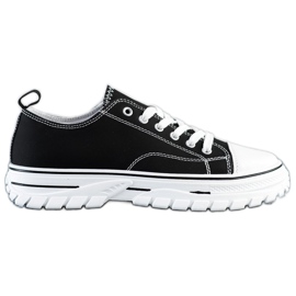 SHELOVET Sneakers med øko -læder på platformen sort