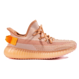 Tekstil sneakers på platformen orange