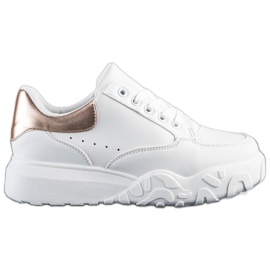SHELOVET Moderigtige hvide sneakers gylden