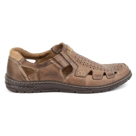 Joker Mænds sommerlædersko, slip-on 500J brun