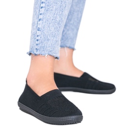 Dybe sorte åbent Slip On sneakers