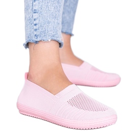 Dyb pink sneakers Slip On openwork lyserød