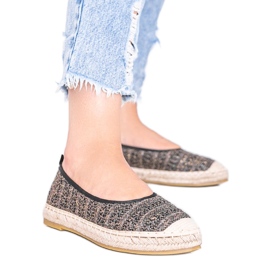 Brune espadriller med en gylden Zoey -tråd