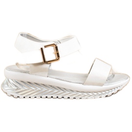 Groto Gogo Sandaler på platformen med glitter hvid