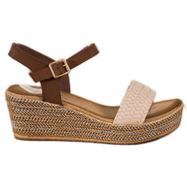 Bona Moderigtige kile sandaler beige brun