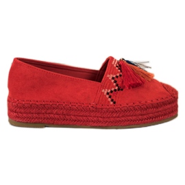 Coura Suede Espadrilles med frynser rød