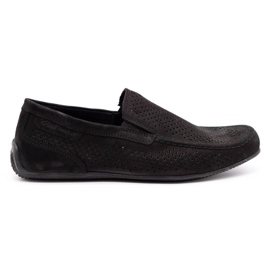 Polbut Mænds læder loafers 2105P sort