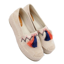 Espadriller med frynser beige 1735 Beige