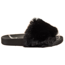 Bona Casual flip -flops med pels sort