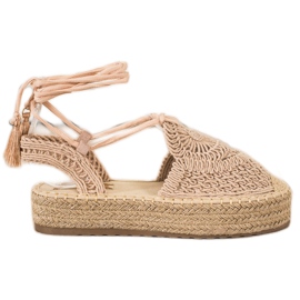 Seastar Bundet Espadrilles på platformen beige