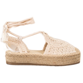 Seastar Bundet Espadrilles på platformen beige