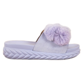 Seastar Lilla hjemmesko med pels violet