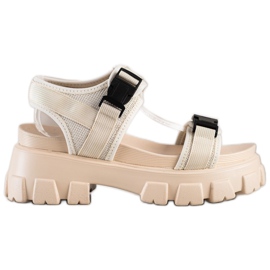 Seastar Sandaler på platformen med spænder beige