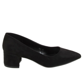 Sorte pumps lave hæle sort LL81 Sort