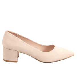 Lavhælede sko beige LL81 Beige