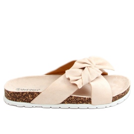 Beige tøfler i kork 7853 Beige