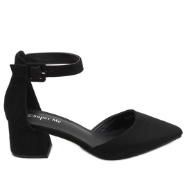 Pumps med brede hæle sort LL76 Sort