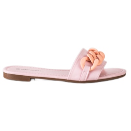 Ideal Shoes Moderigtige lyserøde hjemmesko