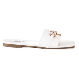 Renda Elegante hjemmesko med ornament hvid
