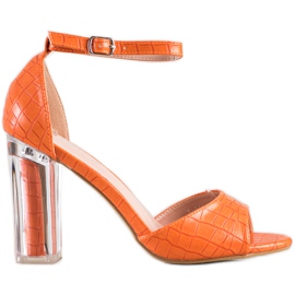 Renda Sandaler med gennemsigtig hæl orange