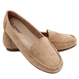 Loafers til kvinder mørk beige GS14P Khaki