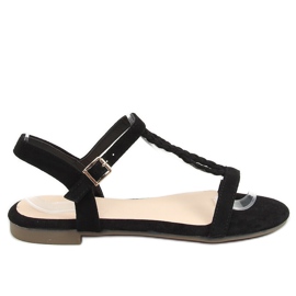 Sorte sandaler i ruskind Z5721 Sort
