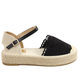 Sort blonde espadrilles 919-4 Sort