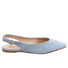 Åben hæl ballerina blå SD01P Denim Blue