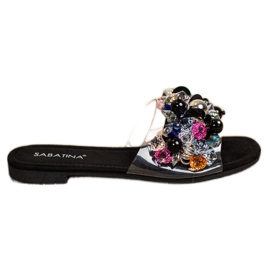 Sabatina Gennemsigtige flip -flops med Ozobami sort