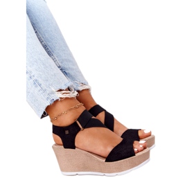 Læder Wedge Sandaler Big Star FF276016 Sort