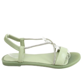 Sandaler med cubic zirconia akvamarin 6793 Grøn