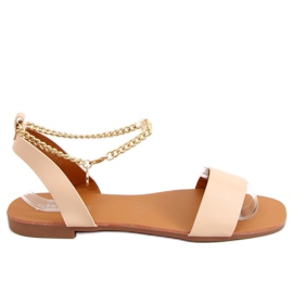 Sandaler med en kæde beige HY23-11 nøgen