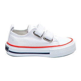 Børns lave sneakers med velcro Big Star HH374095 Hvid