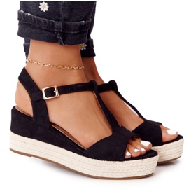 PG1 Sort Graciosa Wedge Sandaler 9R93 Sort