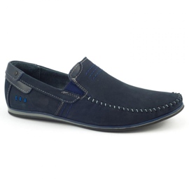 KOMODO Mænds læder loafers 876 marineblå marine blå