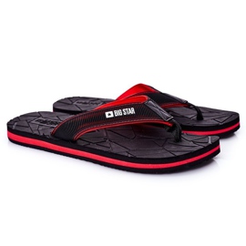 Mænds sorte flip-flops Big Star HH174820 rød