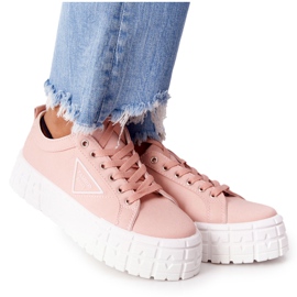 Kvinders sneakers på den pink Big City Life -platform lyserød