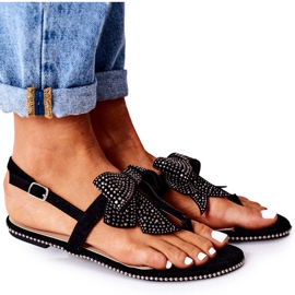 Sandaler japansk med en sløjfe Lu Boo sort