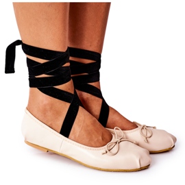 Snørebånd Lu Boo Nøgne ballerinaer beige
