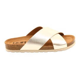 Kvinders metallisk-guld flip flops izzi gylden