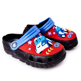Skumtøfler til børn Crocs Black Blue Oscar sort rød blå