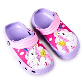 Børneskumtøfler Crocs Violet Pink Oscar lyserød