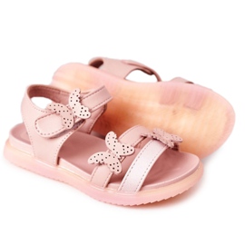Apawwa Børnesandaler med sommerfugl Velcro Pink Malvika lyserød