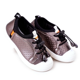 Børns sølv Slip-on legeplads-sneakers sort grå