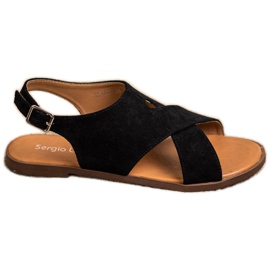 Sergio Leone Flade sorte sandaler