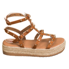 Seastar Sandaler på platformen med jetfly brun