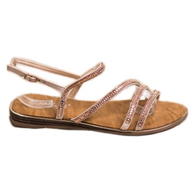 Fama Elegante flade sandaler brun gylden