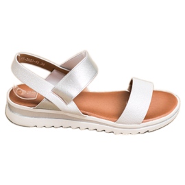 Best Shoes Moderigtige slip-on sandaler sølv